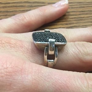 John Hardy Cushion Black Saphire Ring